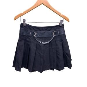 Womens Royal Bones Black Mini Goth Punk Emo Skirt Size S